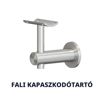 Szálcsiszolt rozsdamentes fali kapaszkodótartó Ø45 mm-es kapaszkodócsőhöz